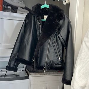 Abercrombie leather jacket size XS